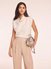 Mint Velvet White Blend Sleeveless Knit Top - Image 1 of 7