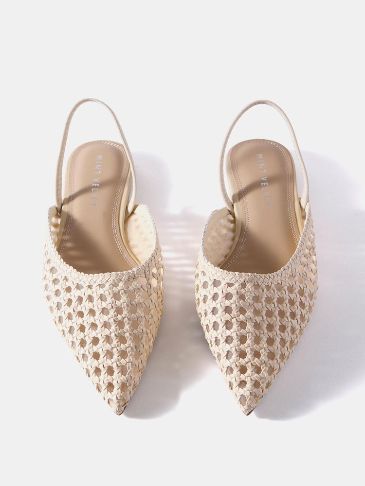 Mint Velvet Natural Grace Woven Ballet Flats - Image 2 of 4 Mint Velvet Natural Grace Woven Ballet Flats - Image 2 of 4