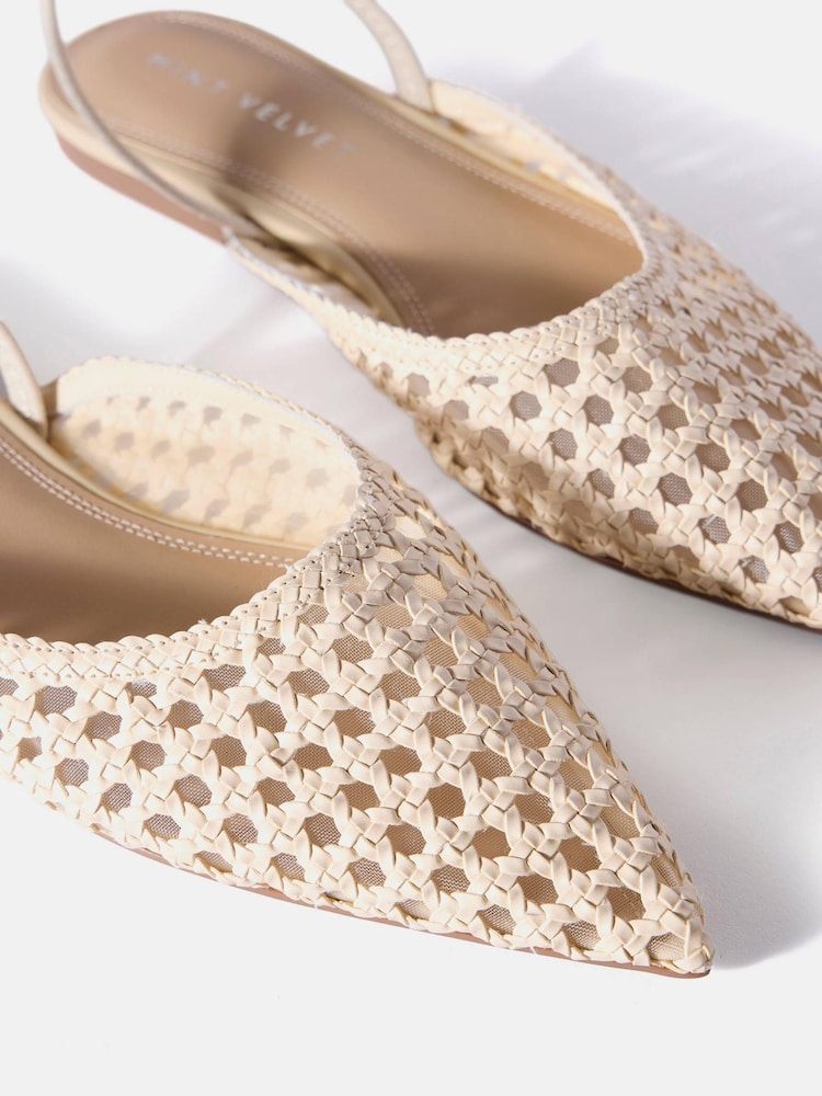 Mint Velvet Natural Grace Woven Ballet Flats - Image 4 of 4 Mint Velvet Natural Grace Woven Ballet Flats - Image 4 of 4