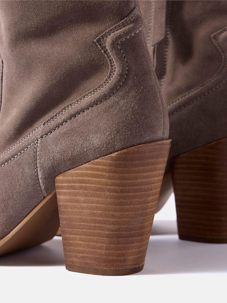 Mint Velvet Grey Lorna Western Ankle Boots - Image 3 of 3 Mint Velvet Grey Lorna Western Ankle Boots - Image 3 of 3