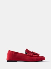 Mint Velvet Red Indie Suede Loafers - Image 1 of 1