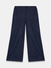 Mint Velvet Blue Paisley Denim Wide Jeans - Image 6 of 7