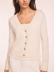 Mint Velvet White Wool Blend Layered Cardigan - Image 5 of 8