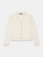 Mint Velvet White Wool Blend Layered Cardigan - Image 7 of 8