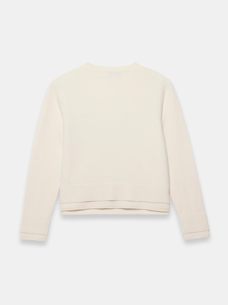 Mint Velvet White Wool Blend Layered Cardigan - Image 8 of 8