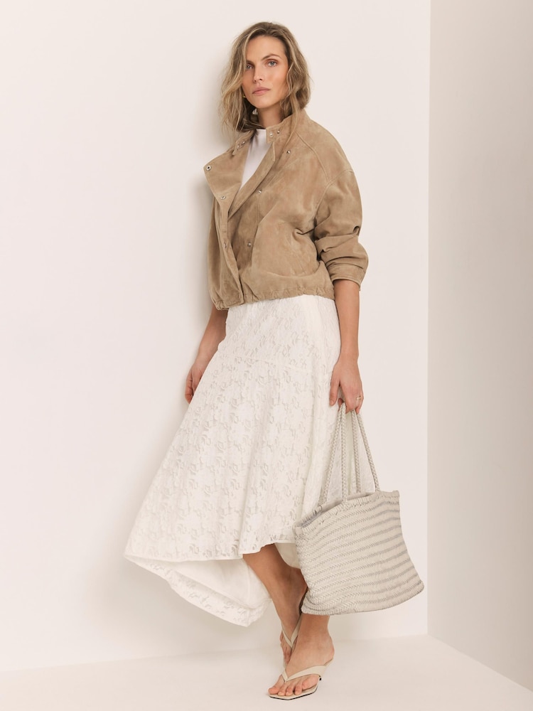 Mint Velvet Cream Lace Asymmetric Skirt - Image 2 of 7