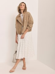 Mint Velvet Cream Lace Asymmetric Skirt - Image 5 of 7