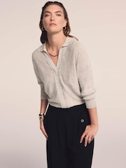 Mint Velvet Natural Linen Blend Knit Jumper - Image 2 of 8