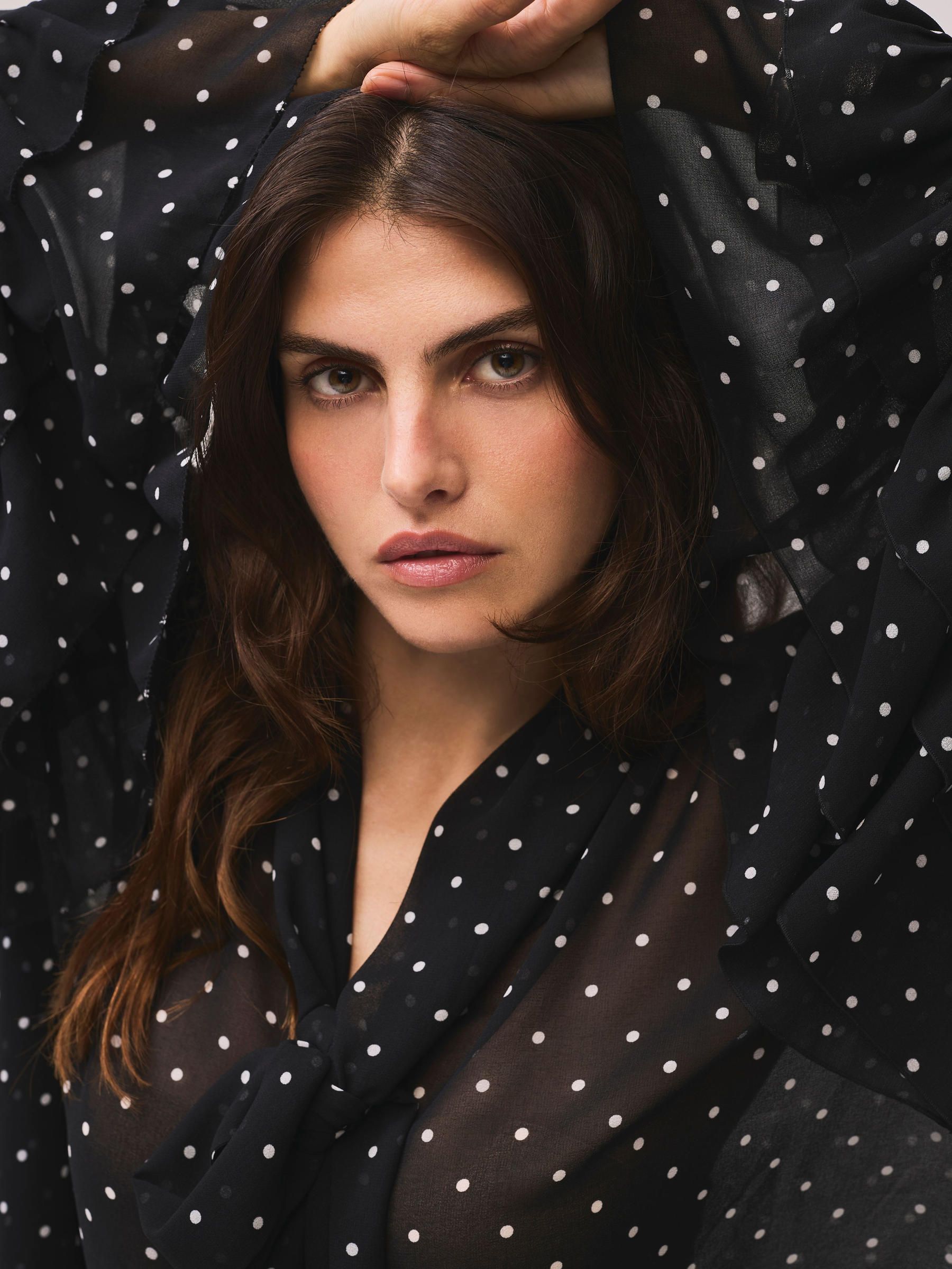 Buy Mint Velvet Black Polka Dot Print Ruffle Blouse from Next USA