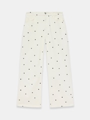 Mint Velvet White Polka Dot Straight Jeans - Image 6 of 7