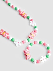 JoJo Maman Bébé Light Pink Butterfly Necklace Set - Image 4 of 4