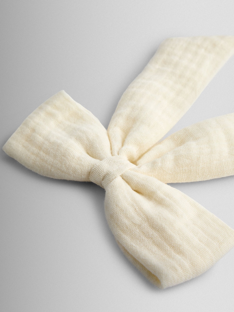 JoJo Maman Bébé Cream Large Cheesecloth Bow - Image 4 of 4