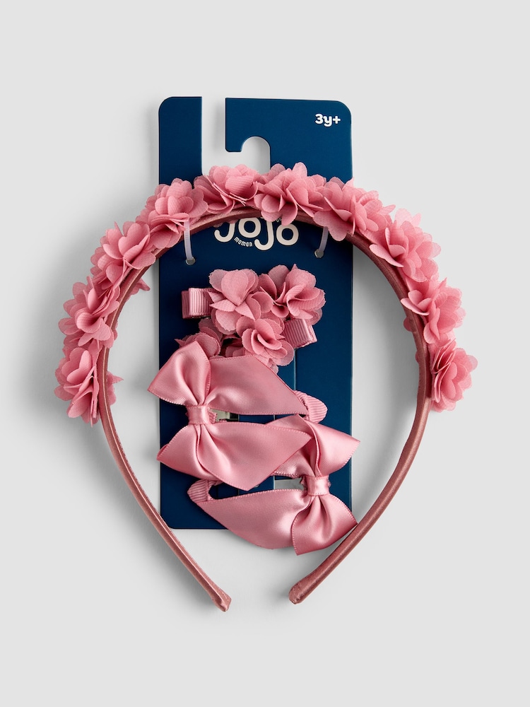 JoJo Maman Bébé Light Pink Flower Girl Hair Accessories Set - Image 1 of 5 JoJo Maman Bébé Light Pink Flower Girl Hair Accessories Set - Image 1 of 5