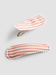 JoJo Maman Bébé Light Pink Stripe Hair Accessories Set - Image 4 of 5