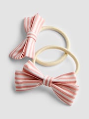 JoJo Maman Bébé Light Pink Stripe Hair Accessories Set - Image 5 of 5