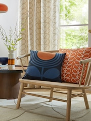 Orla Kiely Indigo Blue Striped Tulip Cushion - Image 1 of 2