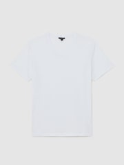 Reiss White Dayton Cotton V-neck Tailored-Fit T-Shirt - Image 2 of 6