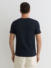 Reiss Navy Dayton Cotton V-neck Tailored-Fit T-Shirt - Image 5 of 6