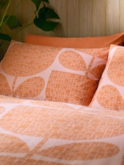 Orla Kiely Set of 2 Orange Sorbet Block Garden 200 Thread Count Pillowcases - Image 1 of 3