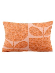 Orla Kiely Set of 2 Orange Sorbet Block Garden 200 Thread Count Pillowcases - Image 3 of 3