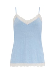 Pour Moi Blue Marl Cami Sofa Loves Lace Soft Hidden Support Pyjama Top - Image 3 of 4