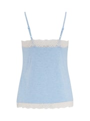 Pour Moi Blue Marl Cami Sofa Loves Lace Soft Hidden Support Pyjama Top - Image 4 of 4