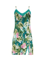 Pour Moi Green Sofa Loves Lace Hidden Support Strappy Jersey Chemise - Image 3 of 4