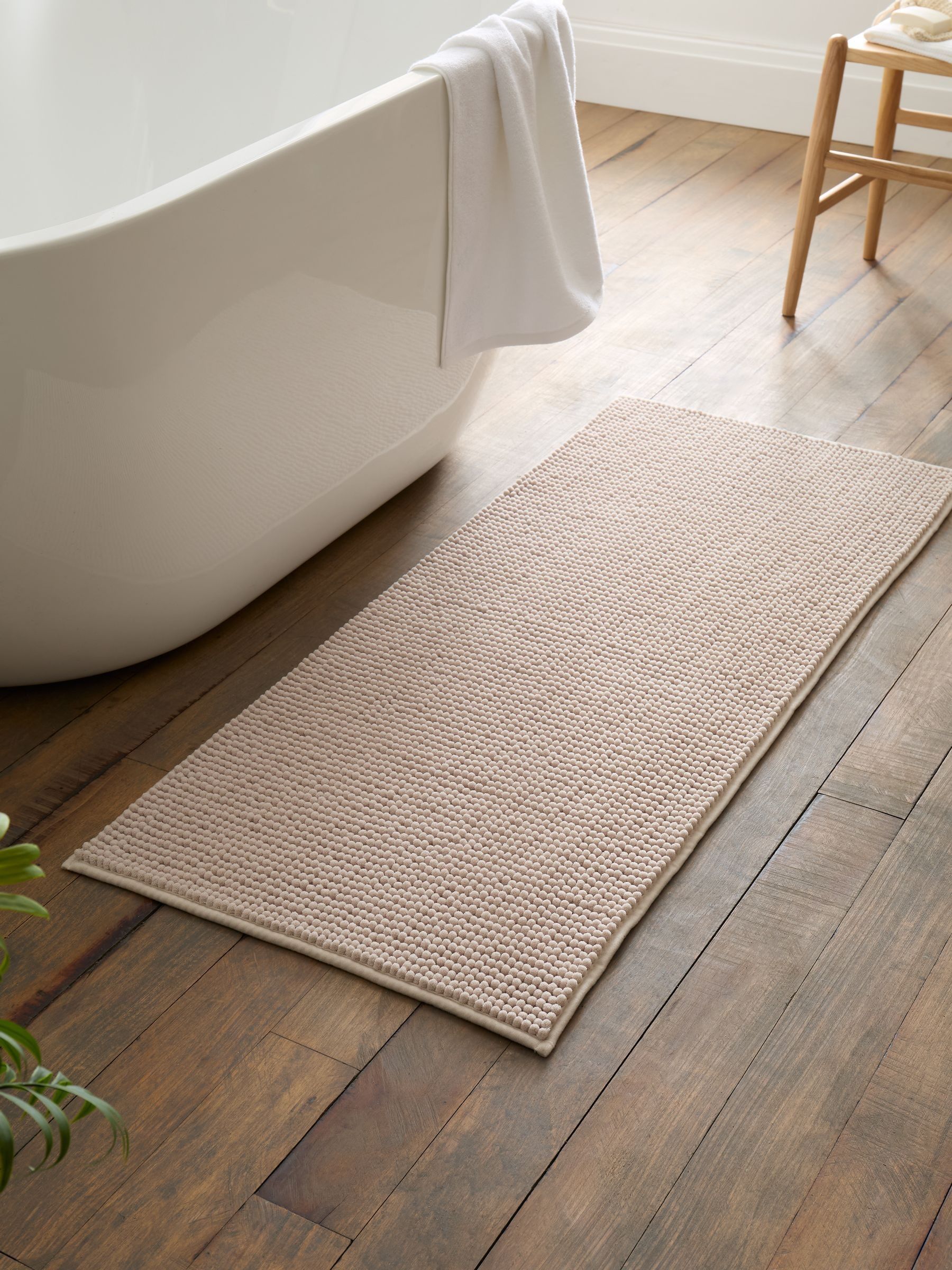 Rackhams Bobble Bath Mat - Natural - Bath Mat 50 X 120 Cm - Image 8