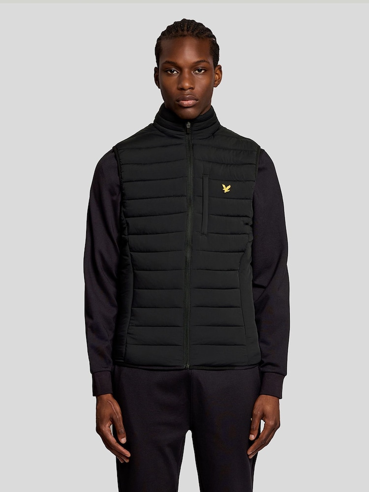 Lyle & Scott Black Stretch Lightweight Quilted Gilet - Image 1 of 5