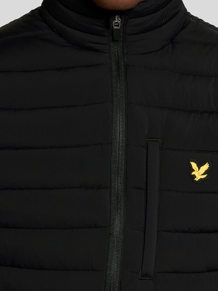Lyle & Scott Black Stretch Lightweight Quilted Gilet - Image 5 of 5