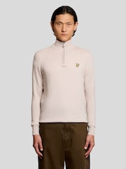 Lyle & Scott Grey Cotton Merino Quarter Zip Jumper - Image 1 of 5
