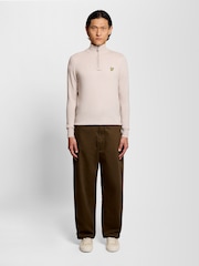 Lyle & Scott Grey Cotton Merino Quarter Zip Jumper - Image 2 of 5