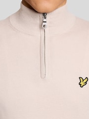 Lyle & Scott Grey Cotton Merino Quarter Zip Jumper - Image 3 of 5