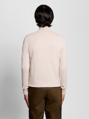 Lyle & Scott Grey Cotton Merino Quarter Zip Jumper - Image 4 of 5