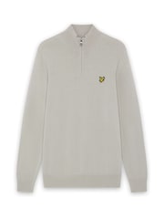 Lyle & Scott Grey Cotton Merino Quarter Zip Jumper - Image 5 of 5