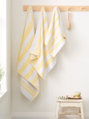 Bianca Yellow Reversible Stripe Jacquard Towel - Image 1 of 3