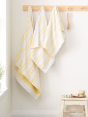 Bianca Yellow Reversible Stripe Jacquard Towel - Image 2 of 3