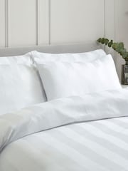 Catherine Lansfield 4 Pack White So Soft Satin Stripe Non Iron Pillowcases - Image 1 of 2