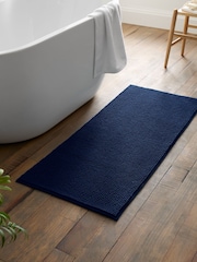 Catherine Lansfield Navy Blue Bobble Long Runner Bath Mat - Image 1 of 3