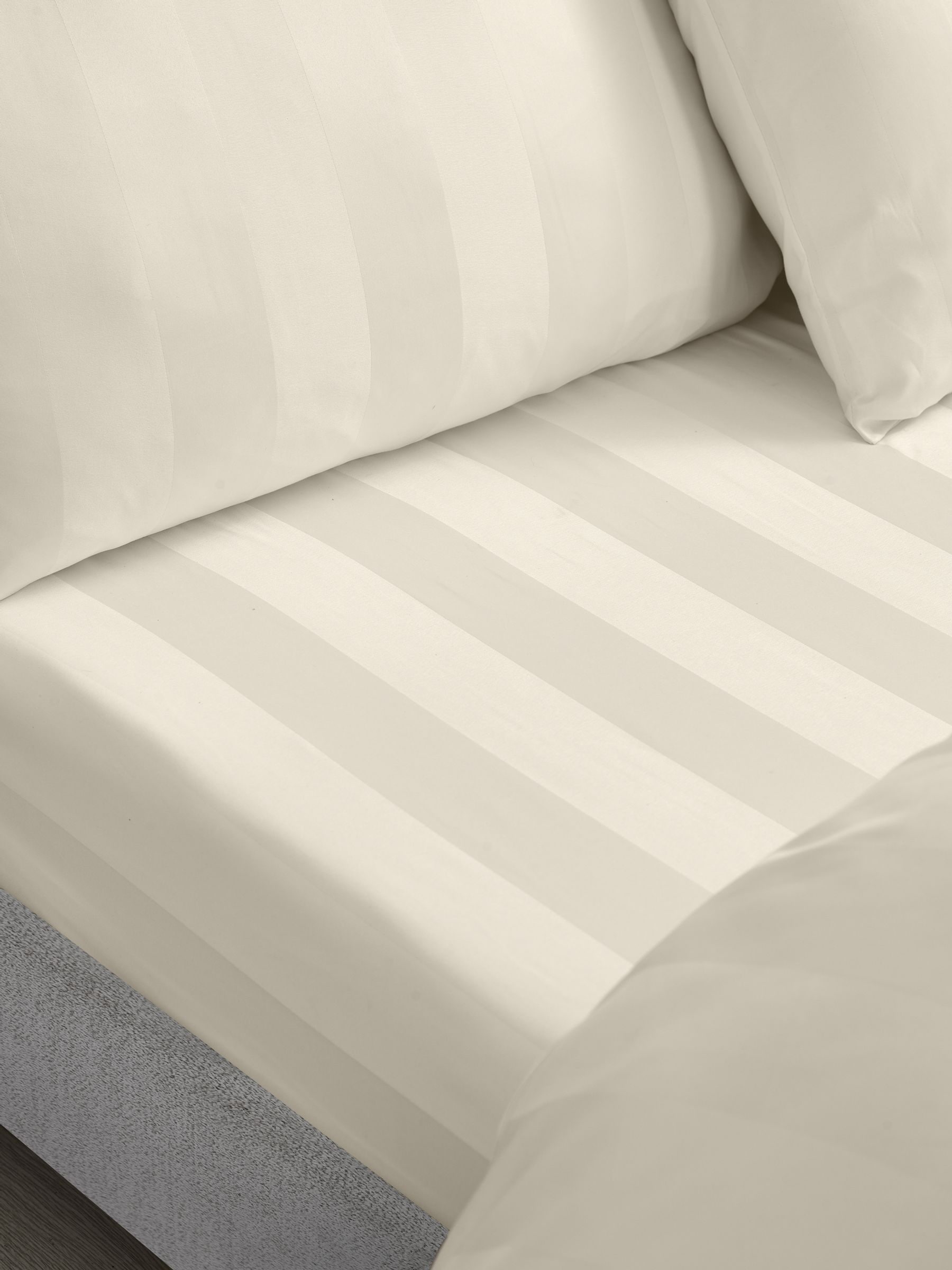Catherine Lansfield Cream So Soft Satin Stripe Bedlinen - Image 5