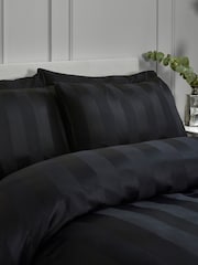 Catherine Lansfield 4 Pack Black So Soft Satin Stripe Non Iron Pillowcases - Image 1 of 2