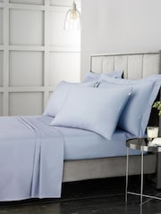 Bianca Set of 2 Blue 400 Thread Count Cotton Sateen Pillowcases - Image 4 of 4