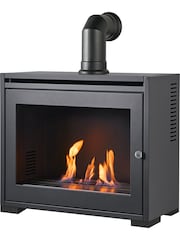 Adam Charcoal Grey S6 Bio Ethanol Stove with Angled Stove Pipe - Image 2 of 6