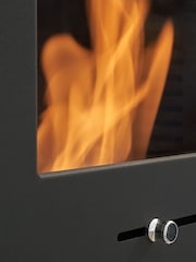 Adam Concrete Effect Tile  Hearth Set in Concrete Effect with OKO S1 Stove  Angled Pipe - Image 2 of 6