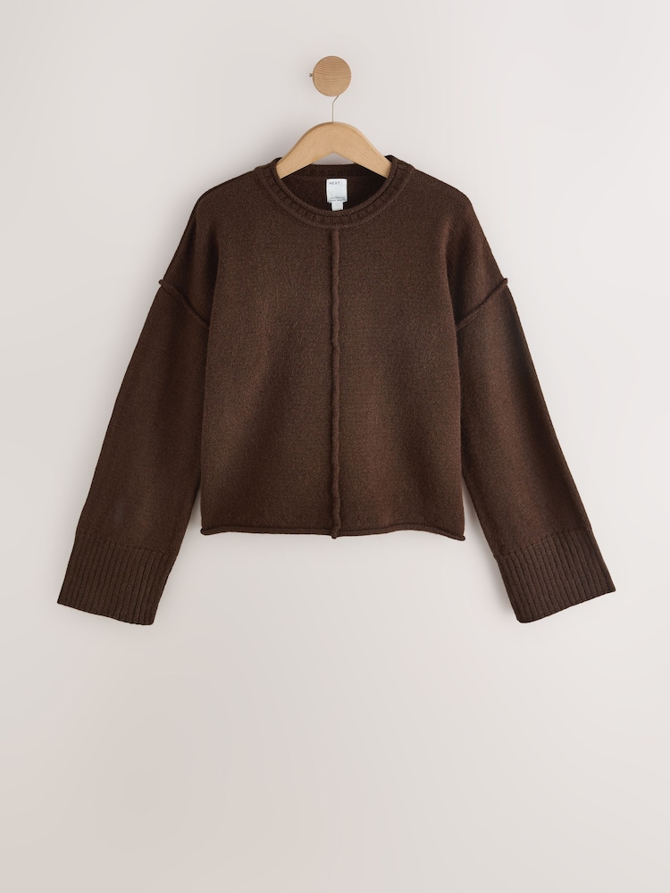 Chocolate Brown Knitted Jumper - Image 1 of 3 Chocolate Brown Knitted Jumper - Image 1 of 3