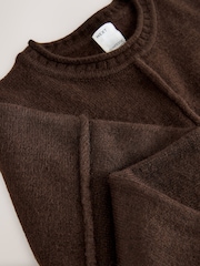 Chocolate Brown Knitted Jumper - Image 3 of 3