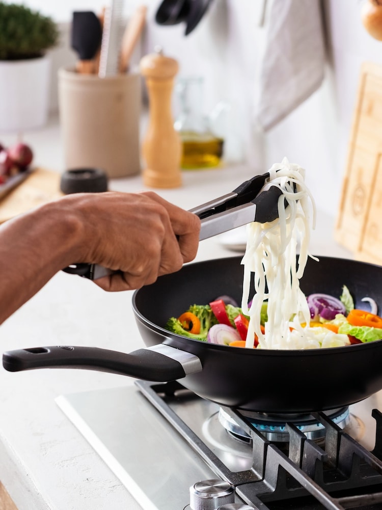 Masterchef Black Wok Pan 28cm - Image 1 of 5