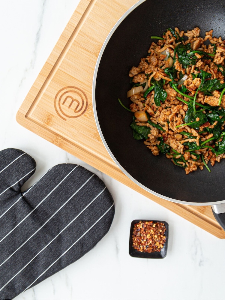 Masterchef Black Wok Pan 28cm - Image 2 of 5