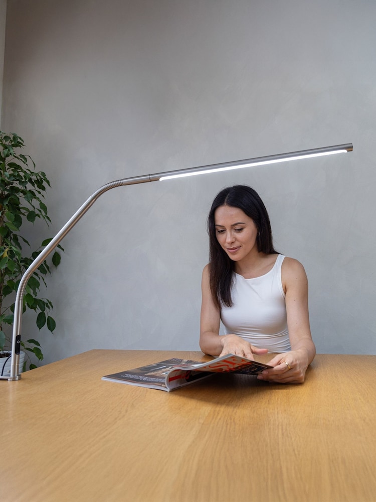 Daylight Company Brushed Steel Slimline 4 Table Lamp - Image 1 of 6