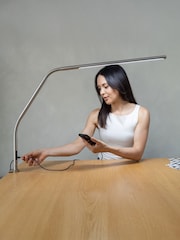 Daylight Company Brushed Steel Slimline 4 Table Lamp - Image 4 of 6